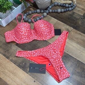 South Beach ASOS bikini pink leopard NEW‎ 6